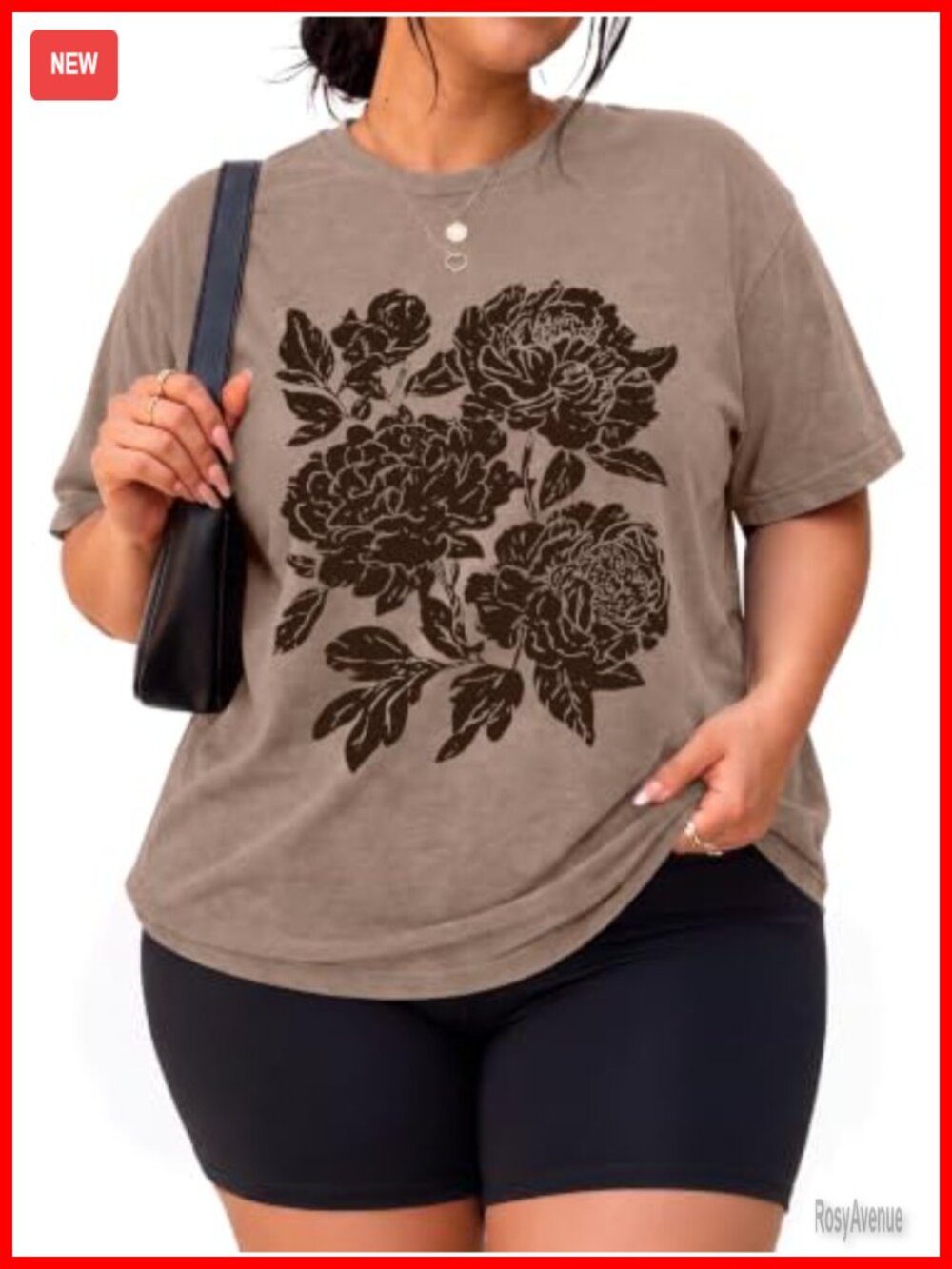 Plus Size Floral Graphic Tee Short Sleeve Summer Top